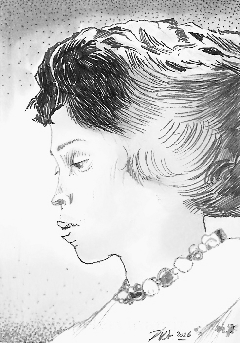 Dorothy Butler Gilliam - Experimental colors pen and ink, 2.5 in. x 3.5 in.